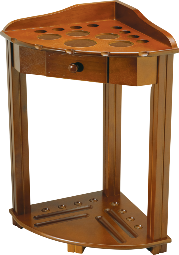 Deluxe 8 Cue Floor Rack w/ Drawer - Honey